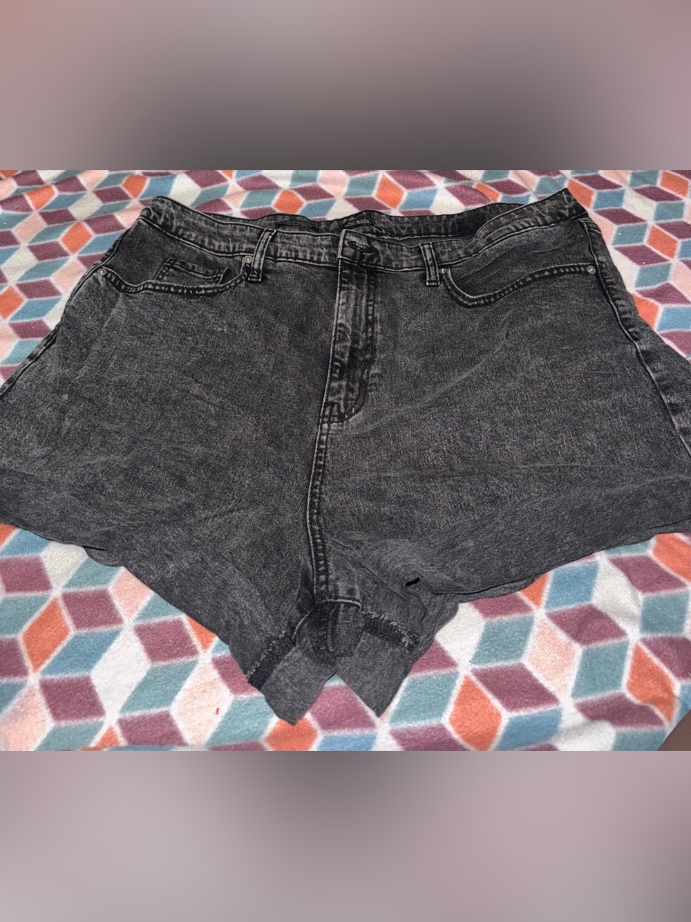 Black Washed High-Waist Women’s Denim Shorts